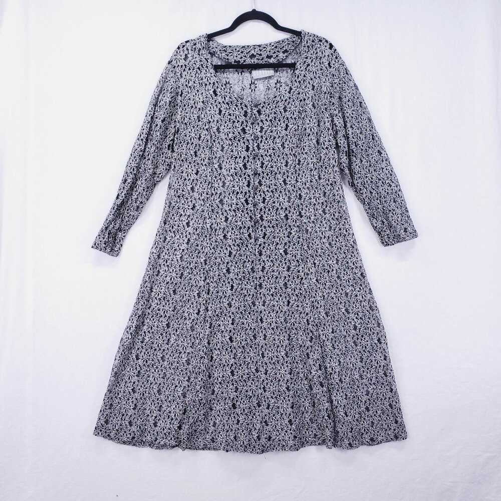 Zenobia Women's Mid Length Dress Black White Lace Cottagecore Peasant Whimsical